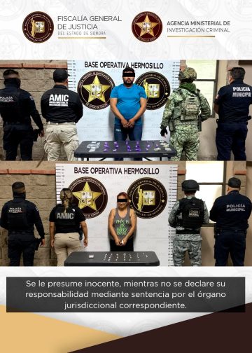 Dos cateos coordinados por AMIC en Hermosillo dejan dos detenidos y 50 envoltorios con narcótico asegurados