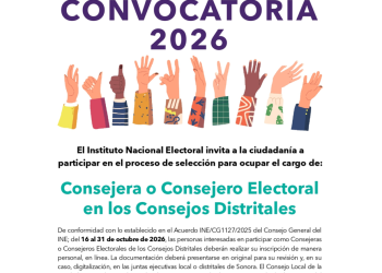 Convoca INE a integrar Consejos Distritales en Sonora