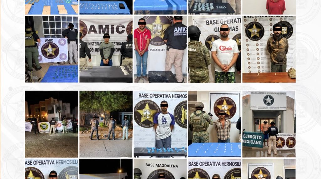 Realiza la AMIC 31 cateos en Sonora: 18 detenidos y más de 740 envoltorios con narcóticos asegurados