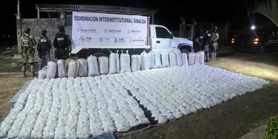 Aseguran 1.3 toneladas de metanfetamina a Los Mayos en Culiacán