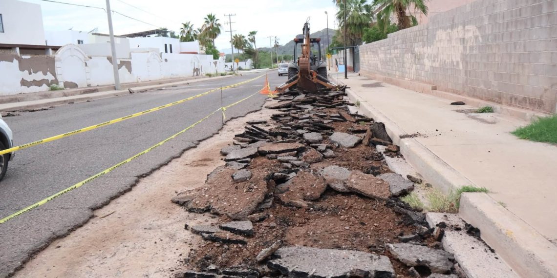 Inician reparaciones en calles dañadas por huracán ‘Polo’ en Guaymas