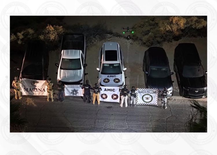 Aseguran 18 vehículos en complejo de lujo Puerto Peñasco; 17 son robados en EUA