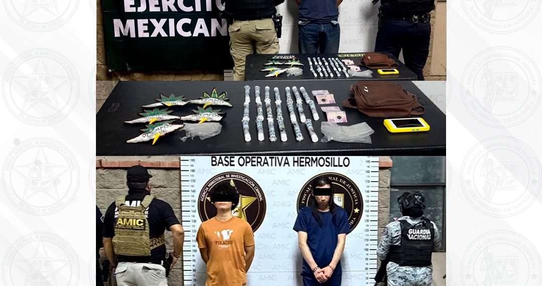 Operativos coordinados por AMIC en Hermosillo dejan tres detenidos y 45 envoltorios de narcótico asegurados
